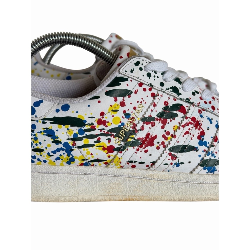 Adidas Superstar Splashes Splatter Drips White Mens Size 9 - Picture 2 of 11